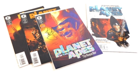 Four sets of Planet of the Apes limited edition books, each with certificates and bearing signatures of Ian Edginton and Scott Allie.