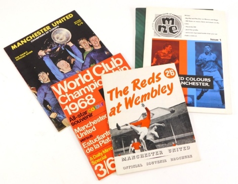 A collection of Manchester United football ephemera, to include a 1968 World Cup Championship Daily Mirror Special, a Manchester United Champions of Europe team guide, a Manchester United Reds at Wembley souvenir brochure for 1963, etc.