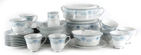 A Noritake Blue Hill pattern part dinner and tea service, to include two tureens and covers, meat dish, etc.