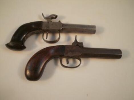 Two 19thC continental percussion boxlock pistols