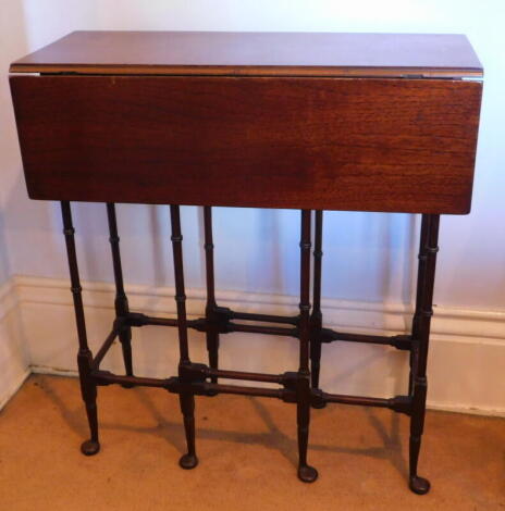 A 19thC mahogany spider leg table, with drop leaves and club feet, 64cm wide.