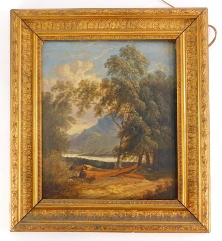 19thC British School. Lake land scene, oil on board, 34cm x 29cm.