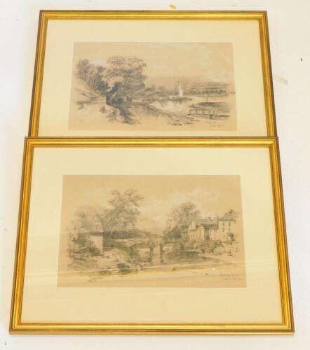 Phebe Backhouse (19thC). Beddgelert, Treflew North Waters, drawing, pair, signed and dated, 23.5cm x 34.5cm.