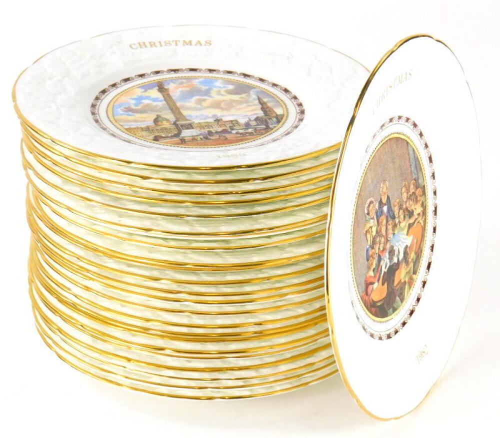 A series of Coalport Christmas plates