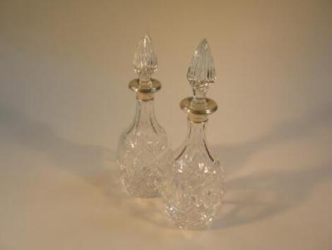 A pair of Royal Brierley cut glass decanters