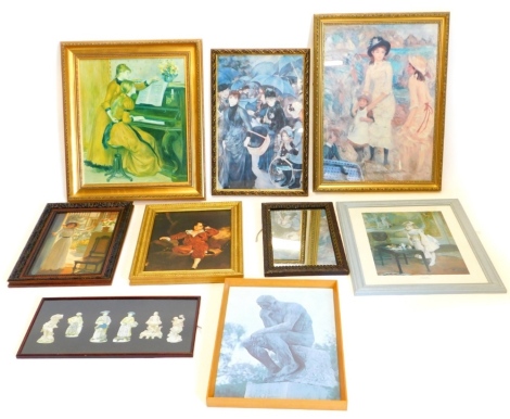 After De Jonjhe. Dolly's Teatime print, 40cm x 31cm, various other Impressionists prints, frames, etc. (a quantity)