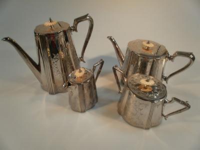 An Edward VII silver plated four piece tea and coffee service