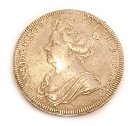 A coronation of Queen Anne double sided medallion 1702.