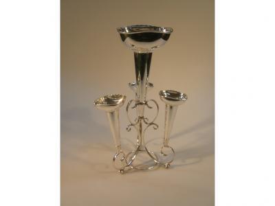 An Edwardian silver plated epergne