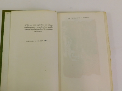 Sitwell (George, Sir) ON THE MAKING OF GARDENS, 1 of 1000, lithographs by John Piper, 8vo, Dropmore Press, 1949. - 3