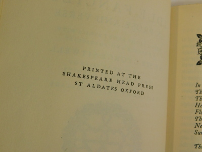 Binding.- Sitwelll (George) IDLE FANCIES IN PROSE AND VERSE, one of 50, fine cloth binding by Sangorski and Sutcliffe, slip-case, 8vo, Shakespeare Head Press, 1938 - 4