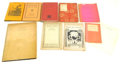 Sitwell (Edith) FIVE POEMS, one of 275 signed by the author, 4to, 1928; .- CLOWN'S HOUSES, [1918]; and 8 others, similar (9).