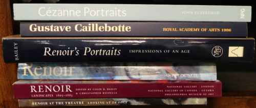 A collection of art reference books, Bailey, Renoir's Portraits: Impressions of an Age, hardback with dust jacket, various other related Cezane, Renoir, etc., (6).