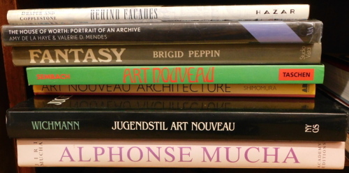 A collection of art reference books, Art Nouveau etc., Art Nouveau Architecture, Fantasy, Behind Facades, etc., (7).