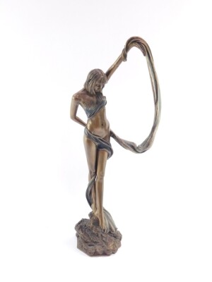 A Soul Journeys bronzed plaster figure of Mistrel, Spirit of Wind, limited edition 1523/4500, boxed, 49cm high.