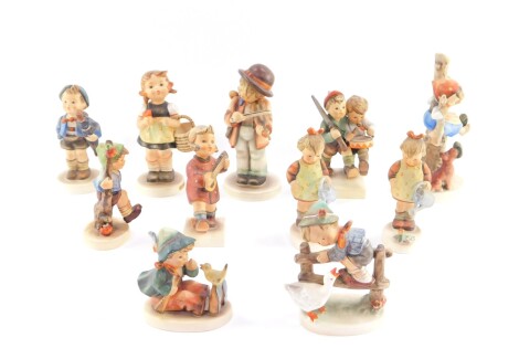 A group of Hummel figures, including Sister., Happiness., Apple Tree Girl., and Little Gardener. (11)