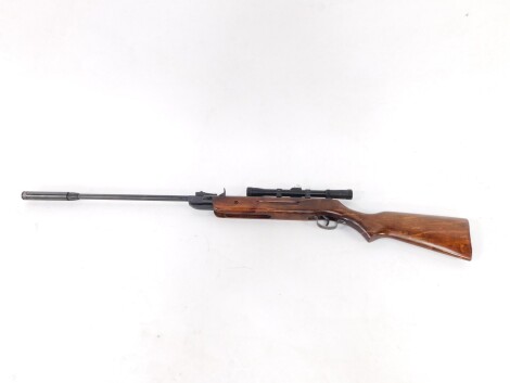 A Chinese Westlake air rifle no.110321838, with sight, 114cm wide.