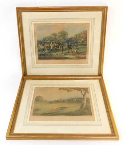 After Edward Hull (British, early 19thC). Coursing - Hampton Court Park, plates 1 & 2, a pair of prints, by Maquire & Company, published by Charles Till, London, 27.5cm high, 35cm wide.