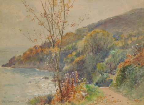 William Edward Croxford (British 1852-1926). Coastal landscape, watercolour, signed, 27cm high, 37cm wide.