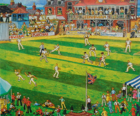 Joe Scarborough (British, b1938). Scarborough Cricket Festival, limited edition, 221/300, signed, 41cm high, 47.5cm wide.