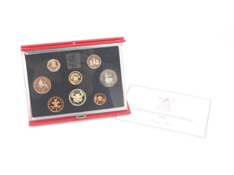 Royal Mint United Kingdom proof coin collection 1986, cased with certificate.