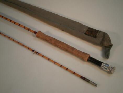 A Hardy Brothers "Halford Knockabout" palakona spilt cane fly rod