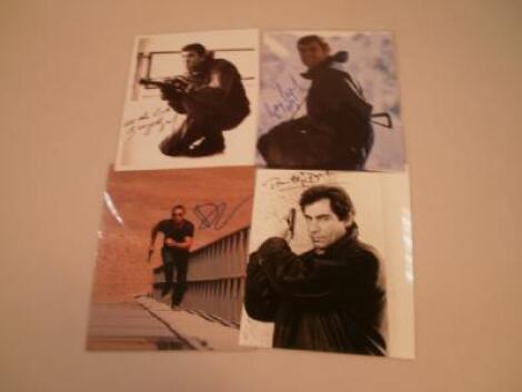 James Bond 007 - Four signed photographs George Lazenby (2)