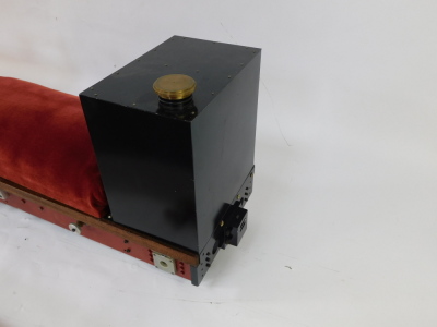 A scratch built Hawthorn Leslie tank locomotive ALF 0-6-0ST, and ride on tender, yellow livery, No 16, with bespoke carry case for engine, 35cm high, 155cm wide, 24cm deep, tank locomotive 84cm long. - 7