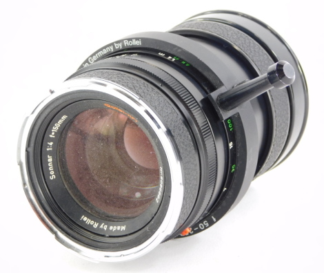 A Rollei HFT Sonnar f4 150mm Telephoto lens, for a Rolleiflex 6008AF.