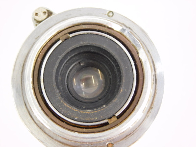 A Leitz 3.5cm f3.5 Elmar wide angle lens, with screw fit. - 3