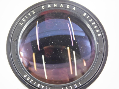 A Leitz Canada 280mm f4.8 Telyt lens, number 2122685, for a Visoflex. - 2