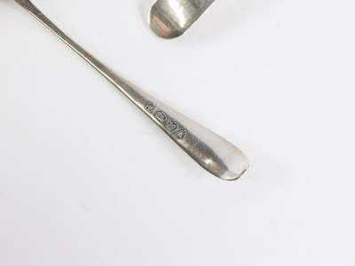 A set of six George III silver Old English pattern teaspoons, London 1807, 2¾oz. - 2