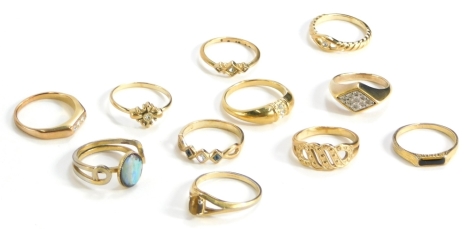 Eleven various modern dress rings, all stone set, some Avon.