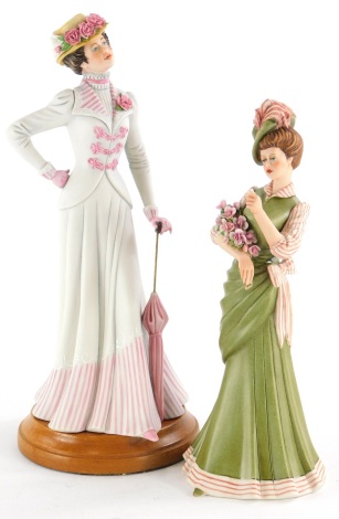 A pair of Capodimonte Limited edition figures, designed by J P A, number 79 of 1500 and 857 of 1500, sold with box and packaging. (AF)