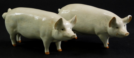 Two Beswick pigs, Champion Wall Boy and Champion Wall Queen. (2)