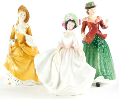 A collection of three Royal Doulton figurines, Sunday Best, Sandra and Holly.