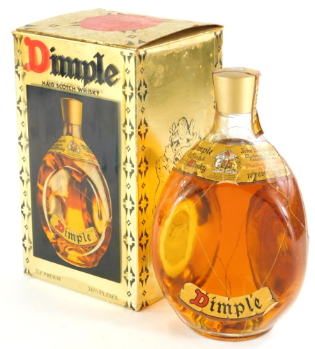 A bottle of Haig Dimple Scotch Whisky, 26 2/3 fluid oz, 70% proof.