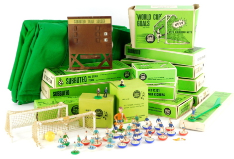 A quantity of Subbuteo accessories, to include teams, nets, etc. provenance: The property of the professional football player, Clive Goodyear, winner of the 1988 FA Cup.