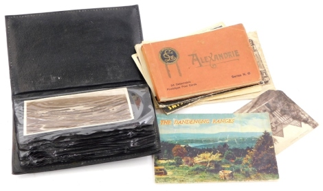 A collection of ephemera, to include postcards, an album containing autographs, sketches, etc., with original card cover or case.