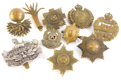 A collection of regimental cap and other badges, to include the WWI Royal Tank Corp, The Royal Welsh Fusiliers, The Royal Engineers WWI, Royal Engineers cap badge WWI, The Welsh Guards, The Irish Guards war badge with the Royal Dragoon, Order of The Thist