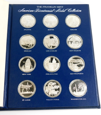 A set of Franklin Mint American bicentennial medal collection, each limited edition, a solid sterling silver proof (12) with certificates.