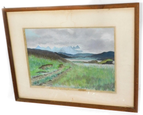 C.A.P.; Landscape, watercolour, initialled and dated, (19) 54, 35.5cm x 52cm.