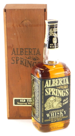 A bottle of Alberta Springs Old Time Sipping whisky, boxed.