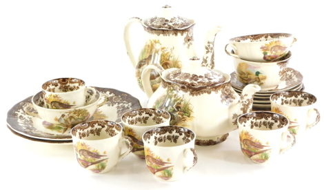 A Royal Worcester Palissy Game Series part tea service, to include a teapot and cover.