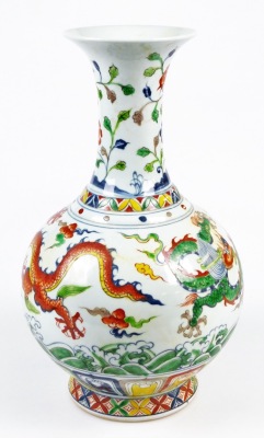 A Chinese vase, decorated with dragons, 39cm high. - 2