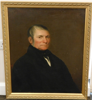 19thC English School. Portrait of a gentleman, quarter profile, facing dexter, oil on canvas, unsigned, 78cm x 63cm. - 2