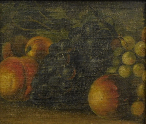 19thC School. Floral still life, oil on board, 20.5cm x 17cm.