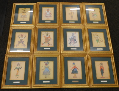 After Zarubin and Ward. The original designs of the Bolshoi Nutcracker 1919 Compton & Woodhouse, prints set limited edition no. 1681/5000, 23cm x 19cm (12). - 2