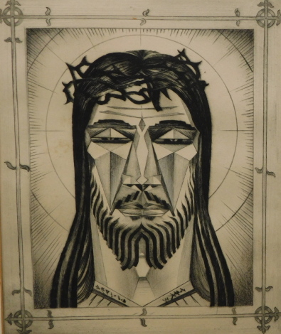 James Y Kay. Ecco Homo, artist signed and titled etching, 25cm x 19.5cm.