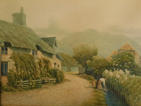 Isabella Howlden (19thC/20thC). Old cottage, Bossington, watercolour, signed and titled on the mount, 26cm x 36cm and various pictures by other artists (approx 27 items).